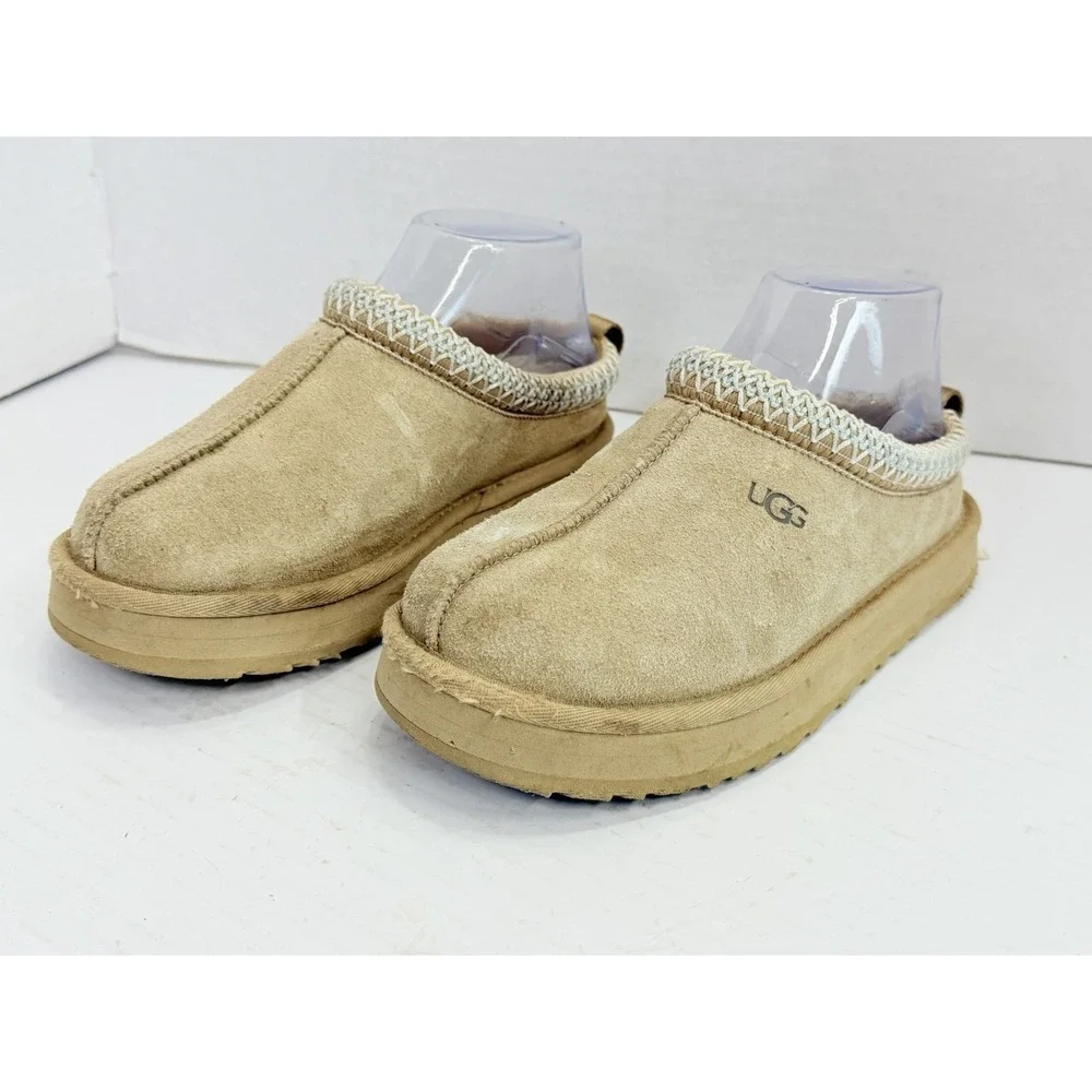 UGG Tazz Platform Slippers Mustard Seed Suede Youth US 4 Kids 1143774K